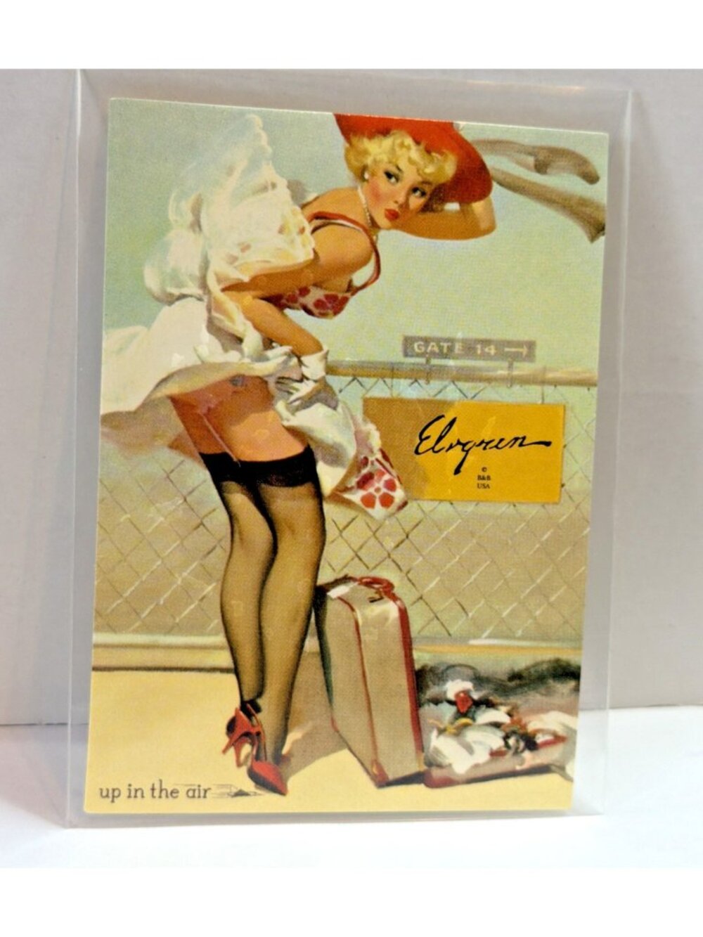 1993 Gil Elvgren Calendar Pinup Art Trading Card Single #14 Up In The Air Craft